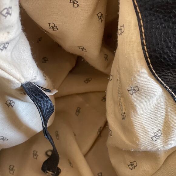 Dooney & Bourke Tan Signature Canvas Brown Leather Trim Bucket/Shoulder Bag - Picture 7 of 16